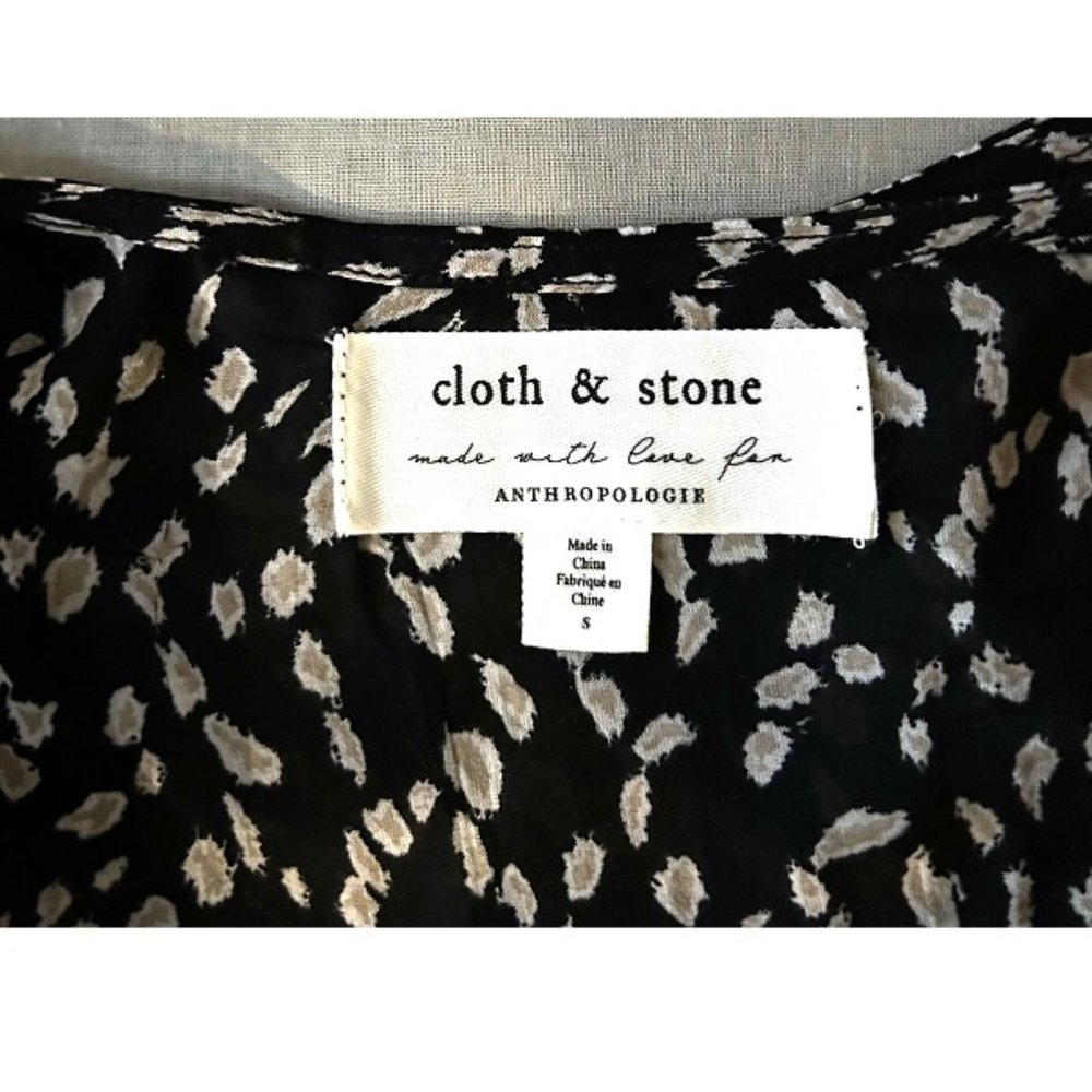Cloth & Stone Mini Tie Front Short Sleeve Silky Dress - Picture 6 of 7